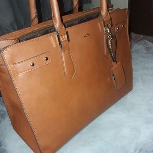 Aldo Dark Taupe Leather Tote